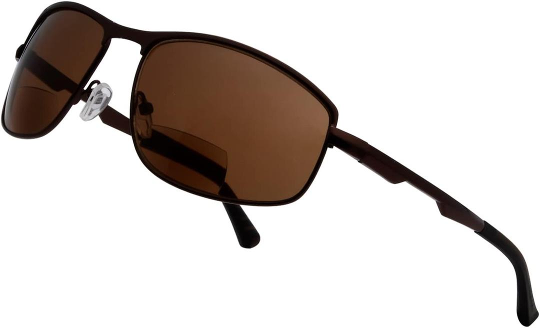 BFOCO Bifocal Sunglasses for Women Men Reading Sunglasses with Spring Hinge Readers (Brown,1.75)