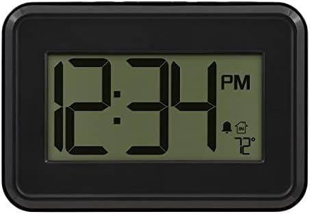 La Crosse Technology 513-113 Digital Wall Clock with Temperature & Countdown Timer, Black