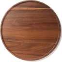 Round Wood Tray, Acacia Wooden Decorative Serving Tray for Coffee Table and Home Decor, Wooden Appetizer Charcuterie Board for Kitchen Countertop (13.8 inch)