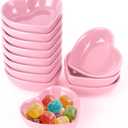 8PCS 3.2inch Heart Shaped Bowl Heart Bowl For Candy Lovers, Office Desk Decor, Home Snack Display, Valentine'S Day, Wedding Celebrations, Birthday Parties,Family Kitchen Use (PINK)
