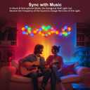 Hexagon LED Light Panels 8 Pack RGB Wall Decor Lights with Music Sync, App & Remote Modular Home & Christmas Decor for Bedroom, Living Room, and Room Decor