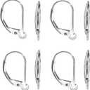 TOAOB 8pcs 925 Sterling Silver Leverback French Earring Hooks 10x16mm Hypo Allergenic Interchangeable Dangle Ear Wire Findings for Jewelry Making