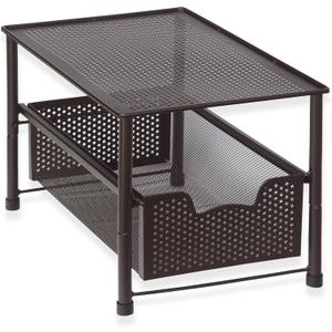 Simple Houseware Stackable Under Sink Cabinet Sliding Basket Organizer Drawer, Bronze