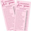 4x9 Inch Wedding Party Games, Bridal Shower Cards, 25 Pink Bridal Shower Games for Wedding Reception, Bachelorette, Engagement Party, Minimalist Guest Interaction Activity Cards-A10