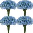 Waipfaru 25 Pcs Babys Breath Artificial Flowers Bulk, Real Touch Blue Babies Breath Flowers, Fake Faux Gypsophila Bouquet for Wedding Home Decor Floral Arrangement