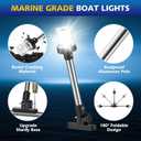 12 Inches Pontoon Stern Light Bimini Mount, Bimini Light for Pontoon Boat LED Waterproof IP67, 3NM Boat Anchor Lights LED Marine Folding Rear White Navigation Running Lights for Night