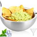 LDHHYH 70oz Dip Chiller Bowl, Stainless Steel Double Walled Insulated Ice Serving Bowl for Parties, Large Capacity Chilled Dip Dish for Guacamole, Salsa, Sauces, Salad & Food Hot or Cold