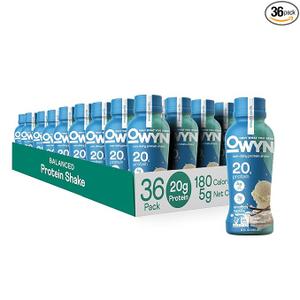 OWYN Only What You Need 100% Vegan Plant Based Protein Shake, Smooth Vanilla, 36 Pack, with 20g Plant Protein, Omega-3, Prebiotic supplements, Superfoods Greens Blend, Gluten-Free, Soy-Free, Non-GMO
 Best By: 13 Oct 2026