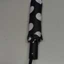 Travel Essentials Umbrella Windproof Compact Collapsible Light, Automatic, Strong and Portable, Wind Resistant Folding Small Umbrella for Rain (Black Polka Dots)