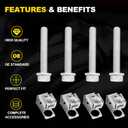 4 Sets Exhaust Manifold Flange Bolts & Nuts 03442 Hardware Kit Compatible with Jeep Wrangler, Dodge Durango Dakota, Ram 1500, Replace# 55366000AA 6036717AA