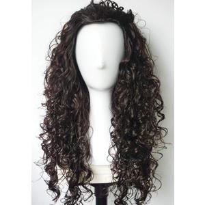 Black Curly wig Costume Wig Long Curly 28inches Synthetic Wigs Costume Halloween adult men (Natural Black)