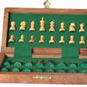 Magnetic Travel Pocket Chess Set - Staunton 7x7 Inch Folding Game Board - Handmade in Fine Rosewood - 2 Players, Age 14+