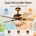 Antler Rustic 52-Inch Ceiling Fan with Light and Remote, Red Bronze