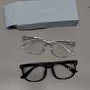 Blue Light Blocking Glasses - Fashion Square Fake Eyeglasses, Anti UV Ray Computer Gaming Glasses Blue Blockers for Women/Men (*Black & Transparent)