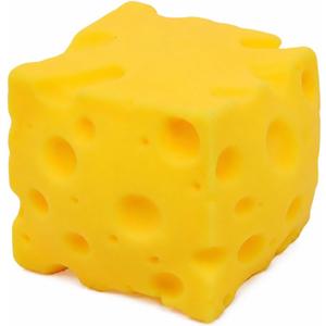 3 x Cheese Squishy Toy, 1 Pack Soft Cheese-Shaped Squeeze Toy for Stress Relief, Big Cheese Squishy, Sensory Fidget Desk Toy for Office, Novelty Gifts for Adults - Yellow 1 Pack, 2.75''