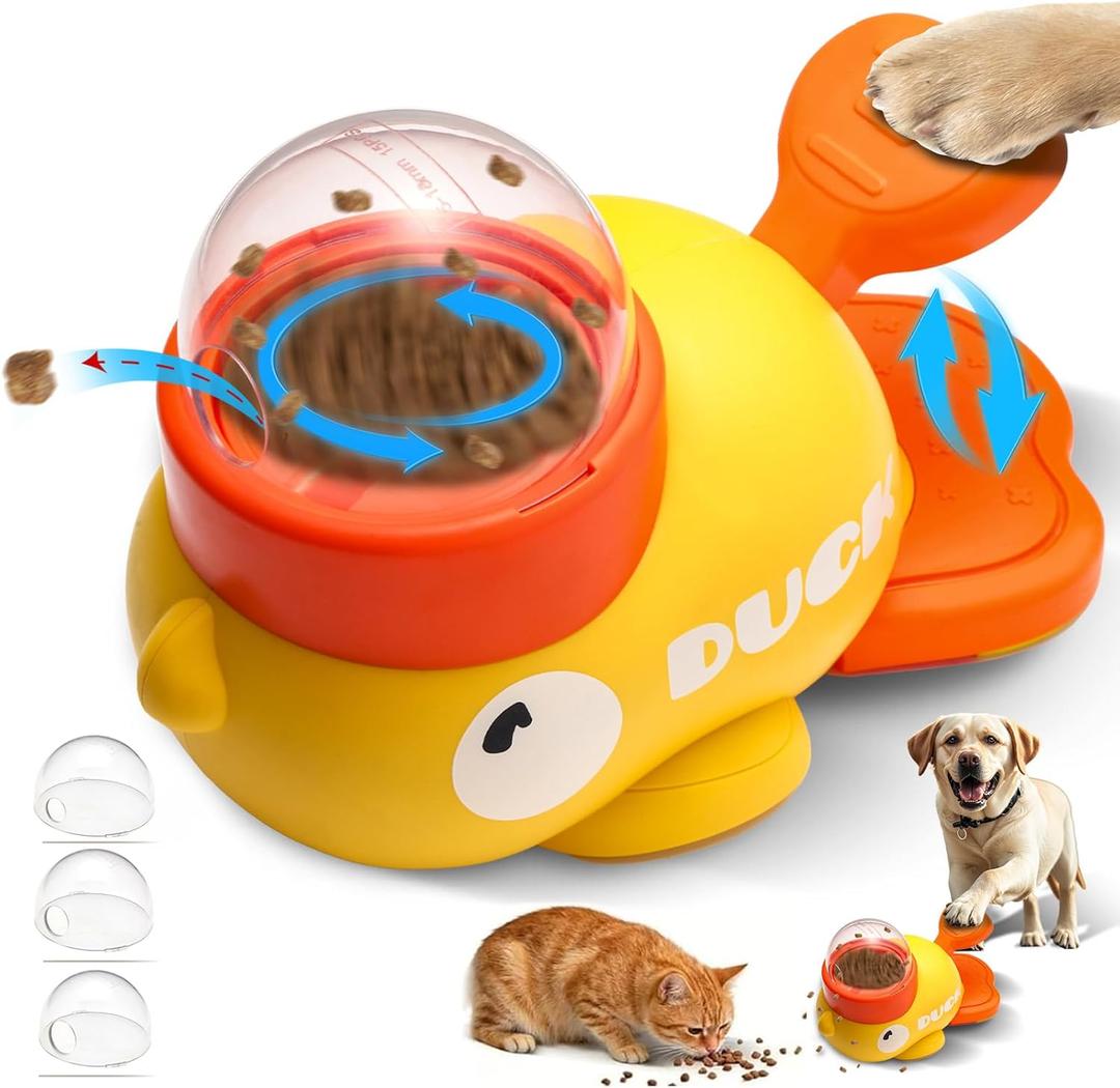 Interactive Dog Toys Food Puzzle Slow Feeder, Cat Treat Dispenser Toy Duck-Shaped Enrichment Toy for Small Medium Dogs and Cats, IQ Training and Exercise Small Animal Bowls