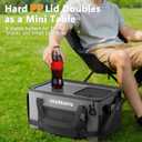 [2026 Updated] 50 Can Collapsible Soft Cooler Bag with Hard PP Lid, Leakproof Insulated Cooler with Quick-Access Top Hatch, Bottle Opener & Mini Table for Beach, Camping, Travel, Large