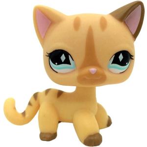 Mini Pet Toys #886 Yellow Short Hair Cat Rare Cream Stripe Blue Eyes Cute Kitty
