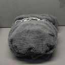 Heated Blanket Electric Blanket,Cozy Faux Rabbit Fur & Soft Flannel Warm Heater Throw Blanket with 5 Fast Heating Levels &10Hours Auto-Off Over-Heat Protection50" x 60" (Grey)