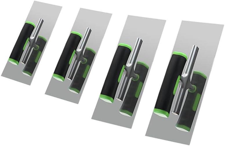 4 Pieces Drywall Trowel, Putty CutterStainless Steel Flat Trowel Set with Plastic Handle for Concrete, Plaster & Wallboard Finishing (4pcs&green)