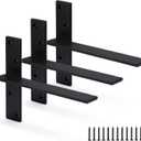 Floating Shelf Bracket 3/8" Thick Heavy Duty Shelf Brackets 3 Pack Free Hanging Countertop Support Bracket 10" Lx2.5 W Floating Wall Brackets for Cabinets, Granite, Dishwasher, Bench Seats Vanities