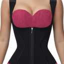 SHAPSHE Waist Trainer High Compression Cincher for Women Tummy Control Sport Workout Hourglass Body Shaper Vest with Straps (Small, Black-Classic)