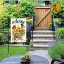 6 x Spring Summer Floral Garden Flag,Daisy Jar Arrangement Vase Welcome Garden Flag, 12 x 18 Inch Double Sided Vertical Burlap Summer Fall Farmhouse Outdoor Decoration