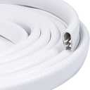 White Edge Trim 1/2" X 3/8" U-Channel Rubber Weatherstrip with Metal Fit Gap 3/64" to1/4 Car Door Edge Sealing Strip, PVC Weather Stripping Metal Edge Protector - 15Foot