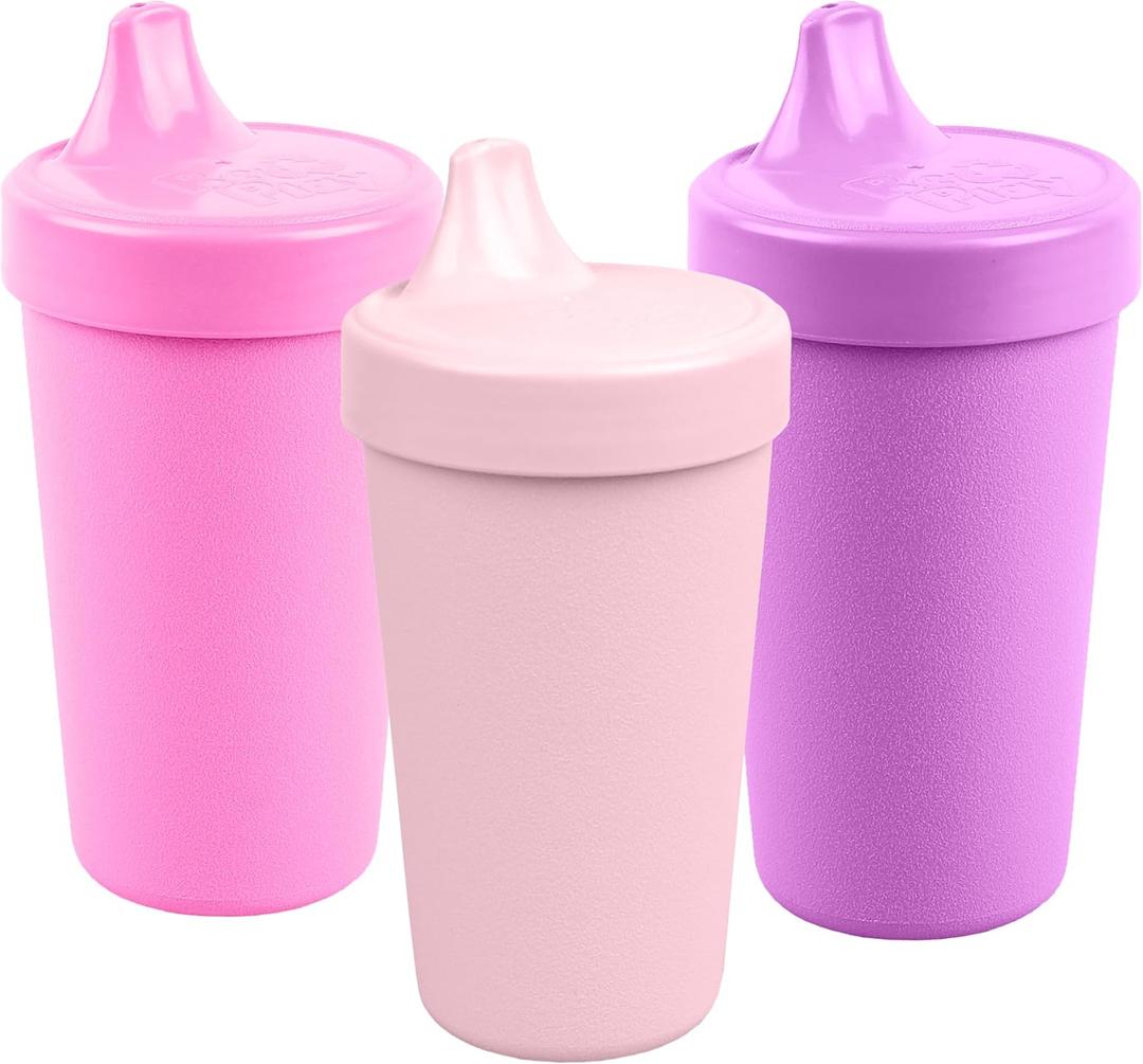 Re-Play Spill-Proof Sippy Cups for Toddlers - Kids Reusable 10 Oz Set of 3, Dishwasher & Microwave Safe, Made in USA, Princess
