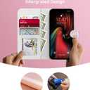 DEENAKIN for iPhone 15 Wallet Case with Card Holder + Cash Clip, RFID-Blocking, Military-Grade Drop Protection & UV-Printed Artwork, Magnetic Closure with Leather Kickstand - Pink Rose and Bows
