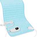 Deepsoon Heating Pad, Electric Heating Pads for Back, Neck, Abdomen, Moist Heating Pad for Shoulder, Knee, Arms, Legs, Dry/Moist Heat & Auto Shut Off, Christmas Gifts for Men and Women, Light Blue,24x12 Inch