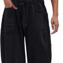 LAMISSCHE Womens Casual Strapless Jumpsuits off the Shoulder Summer Rompers Sleeveless One Piece Outfits with Pockets (X-Small, Black)