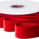 Ribbli Polyester Red Velvet Ribbon, 1 Inch, 10-Yard Spool, Use for Choker, Gift Wrapping, Floral Bouquets, Boutonnieres