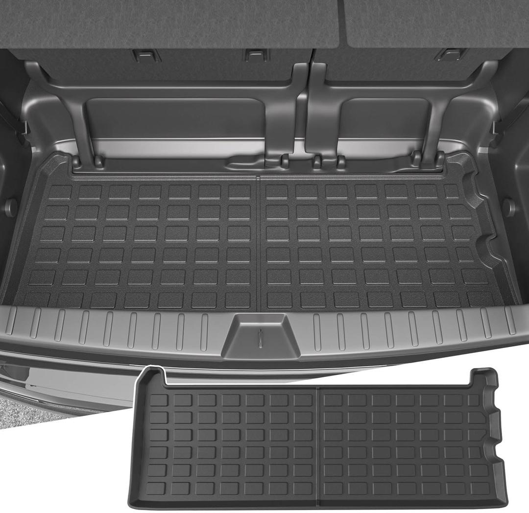 powoq Trunk Mat Compatible with 2021-2025 Toyota Sienna 3rd Row Cargo Liner TPE Rear Trunk Liner Mat Replacement for 2021 2022 2023 2024 2025 Toyota Sienna Accessories(Trunk Mat)