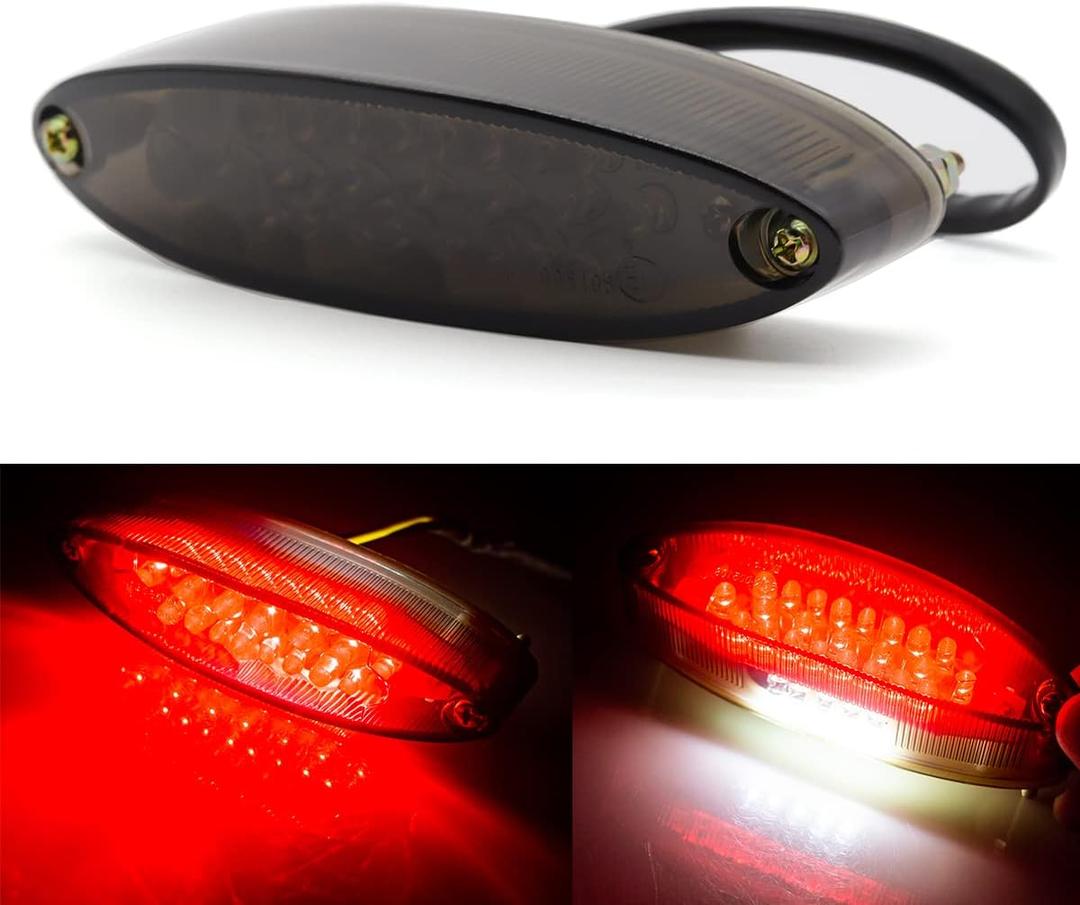 kucehiup Motorcycle LED Taillight Brake Stop Light Universal ATV Tail Light