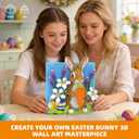Easter Bunny 3D Wall Art Micro Mini Building Blocks Set, Cute Animal Rabbit Decor with Easter Eggs & Flowers, No Compatible with Lego, Gift Idea for Adults, STEM Toy for Boys Girls 14+ (1436 PCS)