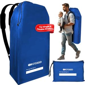 ONGUARD Waterproof Single and Double Stroller Bag for Airplane - Travel Stroller Cover for Air Travel and Storage - Gate Check Bag Backpack- Baby Airplane Essentials - Blue