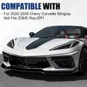 Front Bumper Lip Splitter Compatible with 2020-2026 Corvette C8 Stingray Z51, Gloss Black Air Dam Spoiler Lower Chin 3Pcs Fits, Protection Body,OEM #84869770