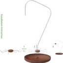 Key Organizer Hanger Tower Stand with Rotatable Hook and Wooden Tray for Rings Earrings Bracelets Storage for Vanity Table Nightstand Desk and Bedroom Dcor - (Retro)