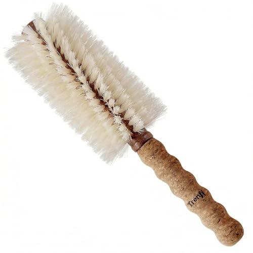 TRENFI Boar Bristle Round Brush for Blow Drying and Blowout — 2.75 Inch Dual-Fiber Boar and Nylon Barrel with Cork Handle for Volume, Fine to Medium Hair