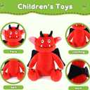 2 x Sew Butiful Red Monster Stuffed Animal Toy, Cute Plushies, Stuffed Bat Plush Gift for Kids, Boys, Girls, Children Birthday Christmas