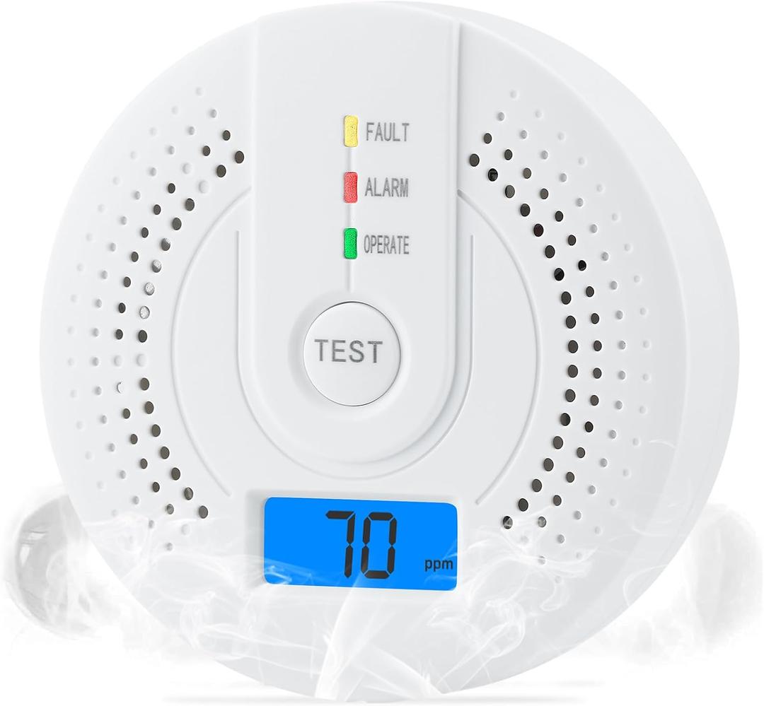 Carbon Monoxide Detectors, CO Detector Battery Operated with Sensitive Sensor, Digital Display and Sound Warning, Portable Carbon Monoxide Detector Alarm JA-995 for Travel, Hotel, Home