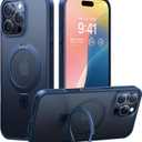 TORRAS Magnetic Ostand for 16 Pro Max Case with Stand, [Military Grade Drop Tested][Compatible with MagSafe] Translucent Slim Back Soft Edge Case for 16 Pro Max 6.9 inch 2024, Blue