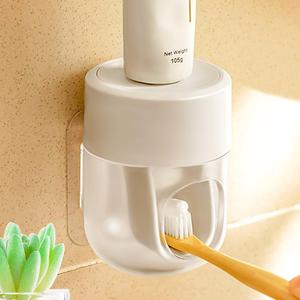 So Nice Toothpaste Dispenser Wall Mounted Bathroom Automatic Toothpaste Squeezer,Visualization of Toothpaste Flow Rate (White&transparent)