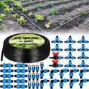 Tondiamo 500 ft 5/8 Inch Drip Tape Irrigation Tubing Kit 8 Mil 6" Spacing Hose Garden Landscape Irrigation System Automatic Equipment for Farms