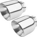 LCGP 2.5" to 4" Diesel Exhaust Tip, 5" Overall Length, Double Wall Design,2PCS