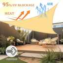 Shade&Beyond Triangle Sun Shade Sail 20'X20'X20' Permeable Canopy Sand for Patio Garden Yard Deck Pergola