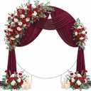 Wedding Arch Draping Fabric 29" x 19Ft Sheer Drapes for Backdrop Wedding Ceremony Reception Ceiling Decor Curtain Baby Bridal Shower Decoration (Burgundy, 1 Panel)