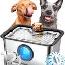 Dog Water Fountain for Large Dogs, 12L/ 3 Gallon Automatic Pet Drinking Fountain for Multiple Pets SUS 304 Stainless Steel, with Large Filter and Quiet Pump, No Spill, BPA-Free,