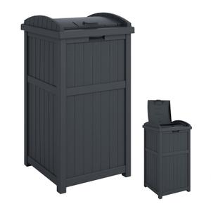 Suncast 33 Gal Outdoor Trash Can Hideaway with Lid, Cyberspace
Resin Wicker Design, Fits 30-33 Gal Liners, Ideal for Patio, Backyard, Deck or Garden